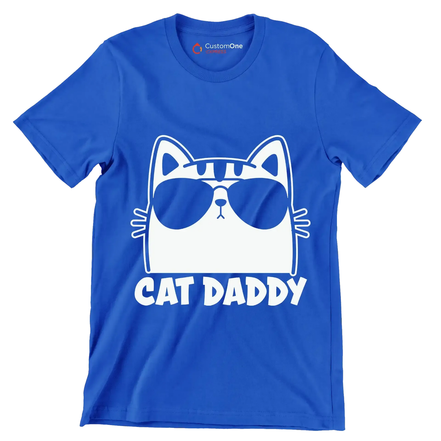 Mens Vintage Cat Daddy Cat - Cat Themed T-Shirt-Blue-S-Custom One Express