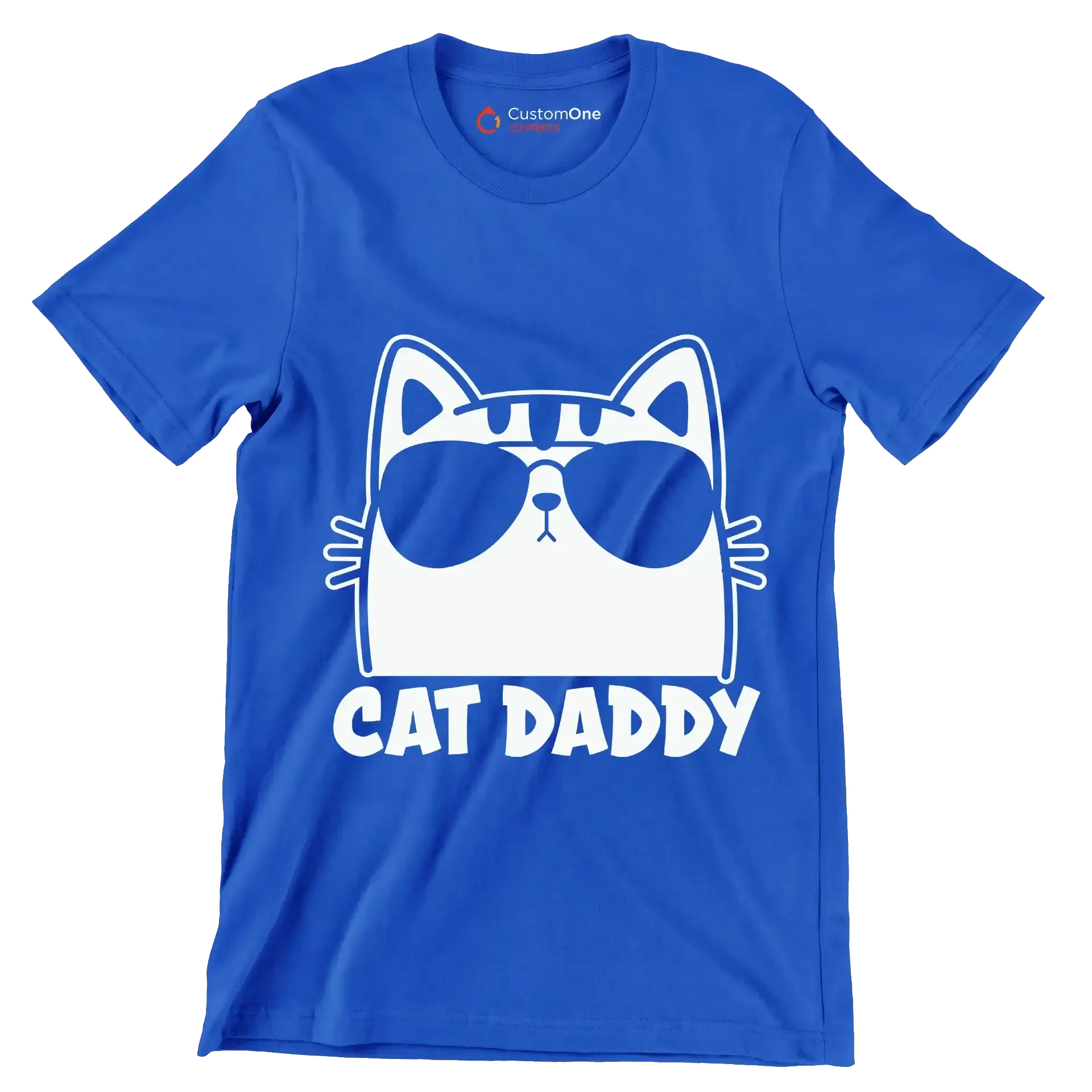 Mens Vintage Cat Daddy Cat - Cat Themed T-Shirt-Blue-S-Custom One Express