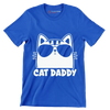 Mens Vintage Cat Daddy Cat - Cat Themed T-Shirt-Blue-S-Custom One Express