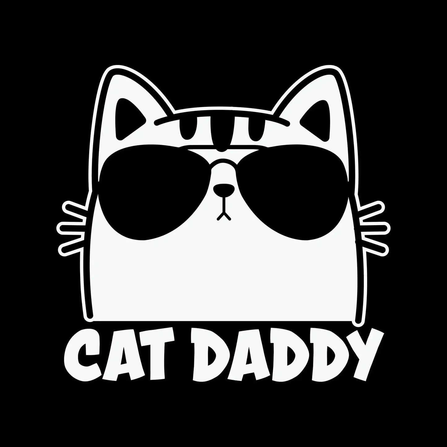 Mens Vintage Cat Daddy Cat - Cat Themed T-Shirt-Black-S-Custom One Express