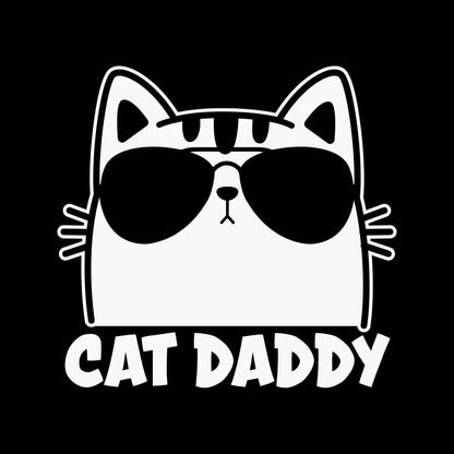 Mens Vintage Cat Daddy Cat - Cat Themed T-Shirt-Black-S-Custom One Express