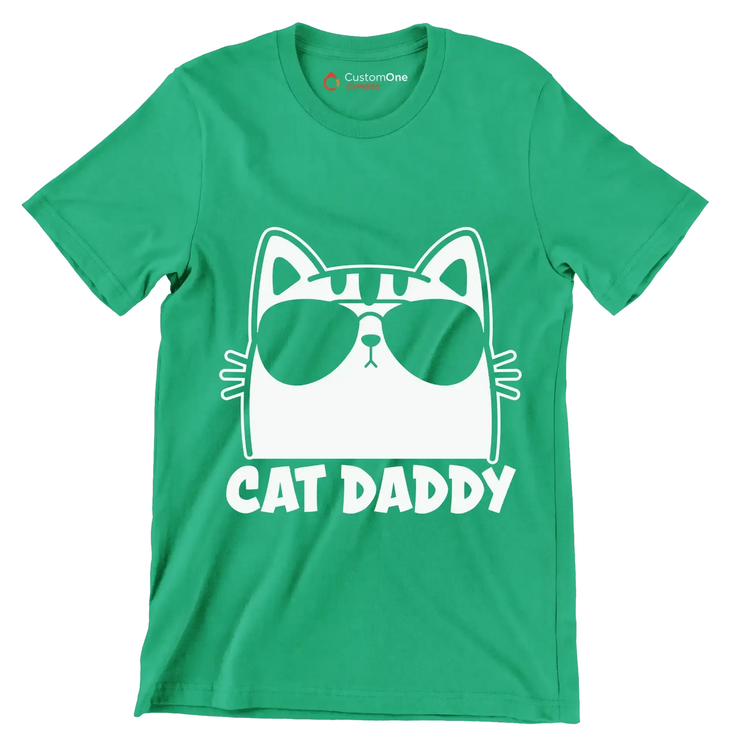 Mens Vintage Cat Daddy Cat - Cat Themed T-Shirt-Green-S-Custom One Express