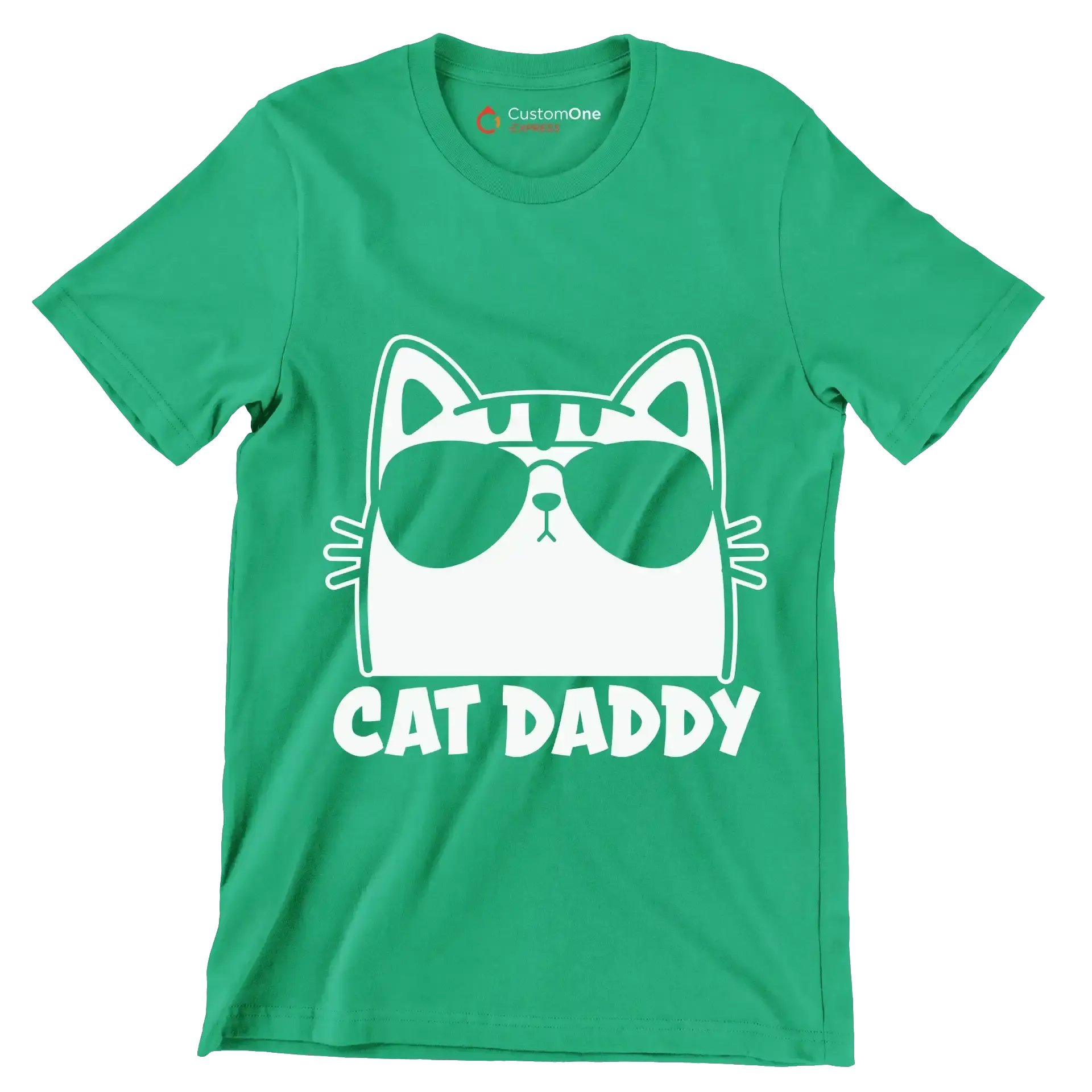 Mens Vintage Cat Daddy Cat - Cat Themed T-Shirt-Green-S-Custom One Express
