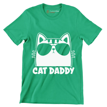 Mens Vintage Cat Daddy Cat - Cat Themed T-Shirt-Green-S-Custom One Express