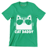 Mens Vintage Cat Daddy Cat - Cat Themed T-Shirt-Green-S-Custom One Express