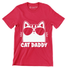 Mens Vintage Cat Daddy Cat - Cat Themed T-Shirt-Red-S-Custom One Express