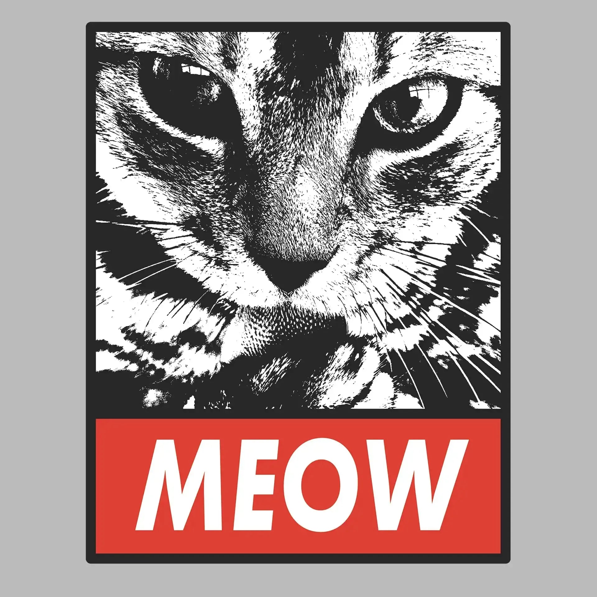 Meow - Cat Themed T-Shirt-Black-S-Custom One Express