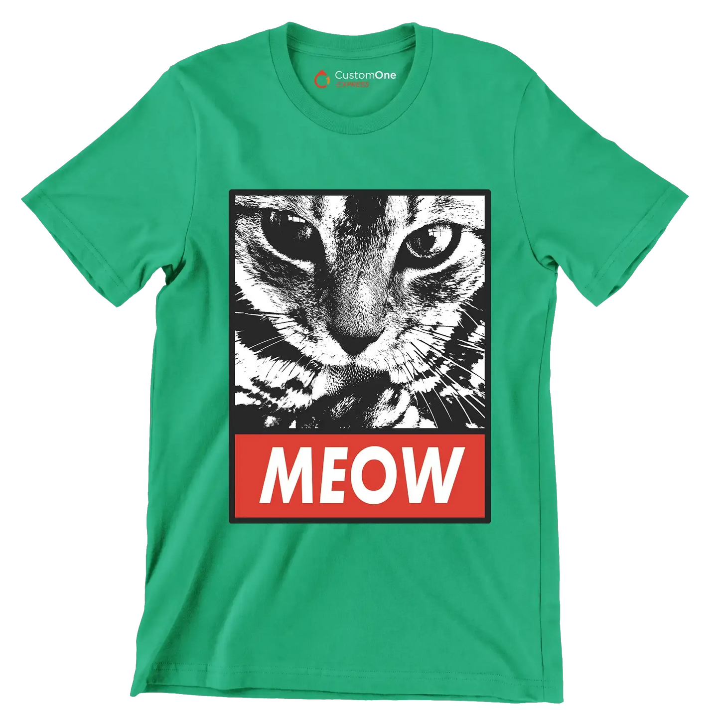 Meow - Cat Themed T-Shirt-Black-S-Custom One Express
