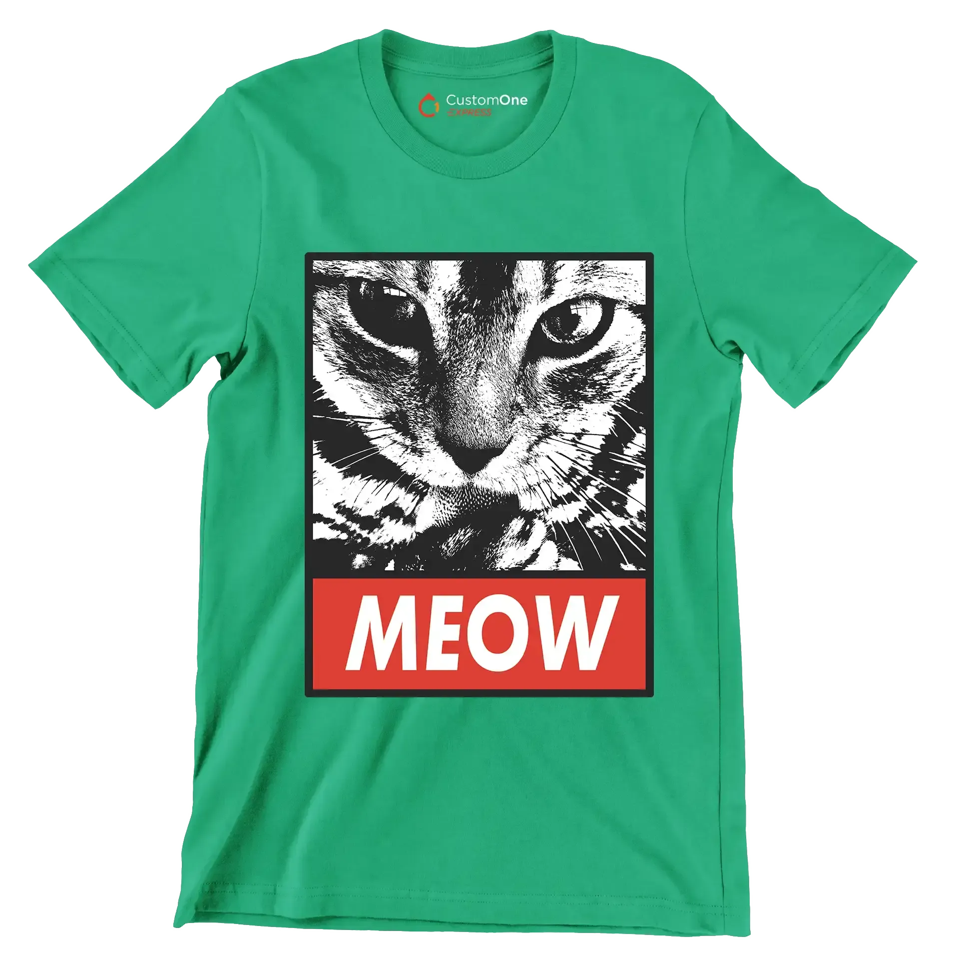 Meow - Cat Themed T-Shirt-Black-S-Custom One Express