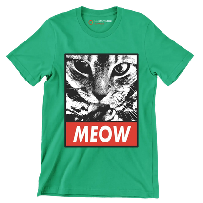 Meow - Cat Themed T-Shirt-Black-S-Custom One Express