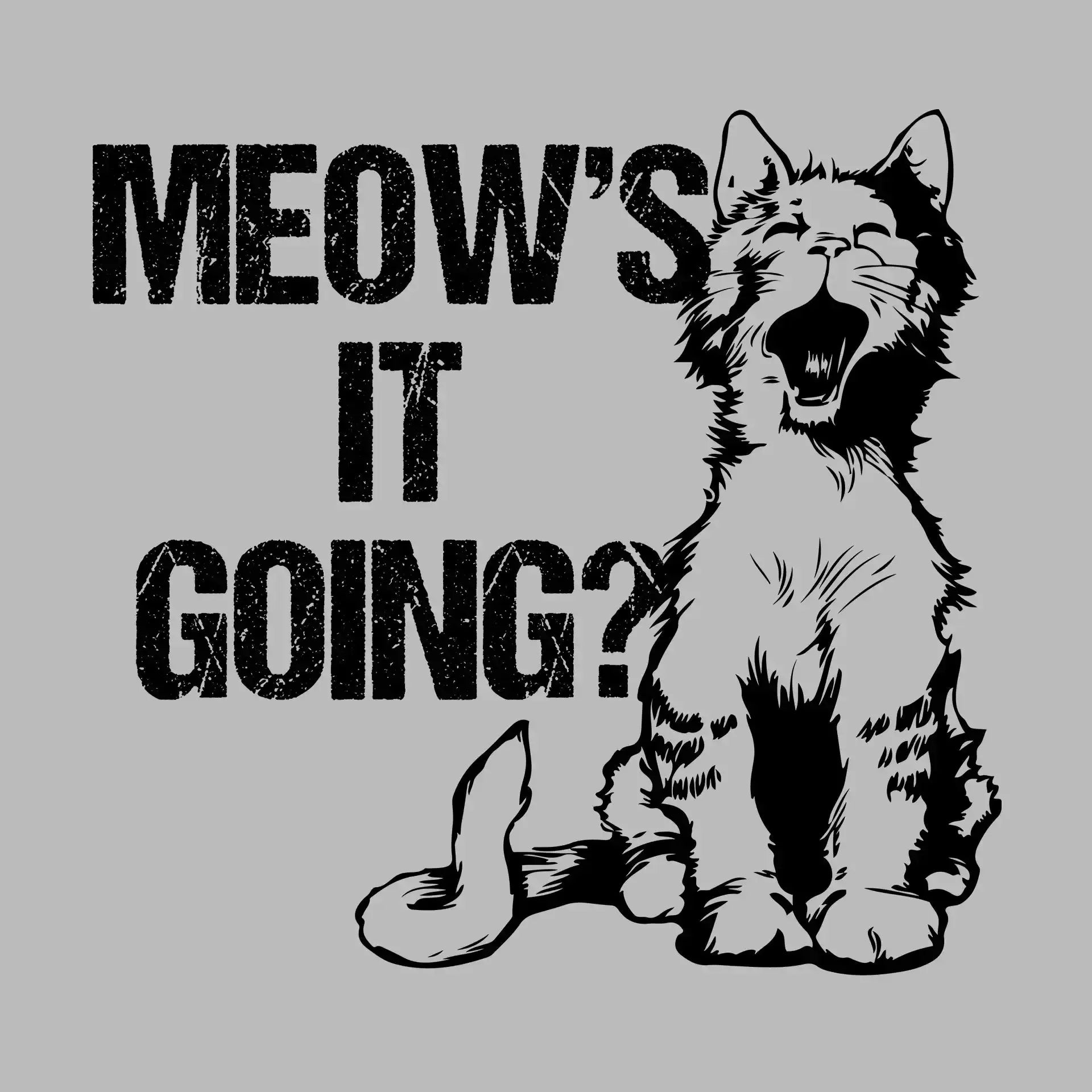Meow's it going - Cat Themed T-Shirt-Blue-S-Custom One Express