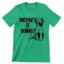 Meow's it going - Cat Themed T-Shirt-Green-S-Custom One Express