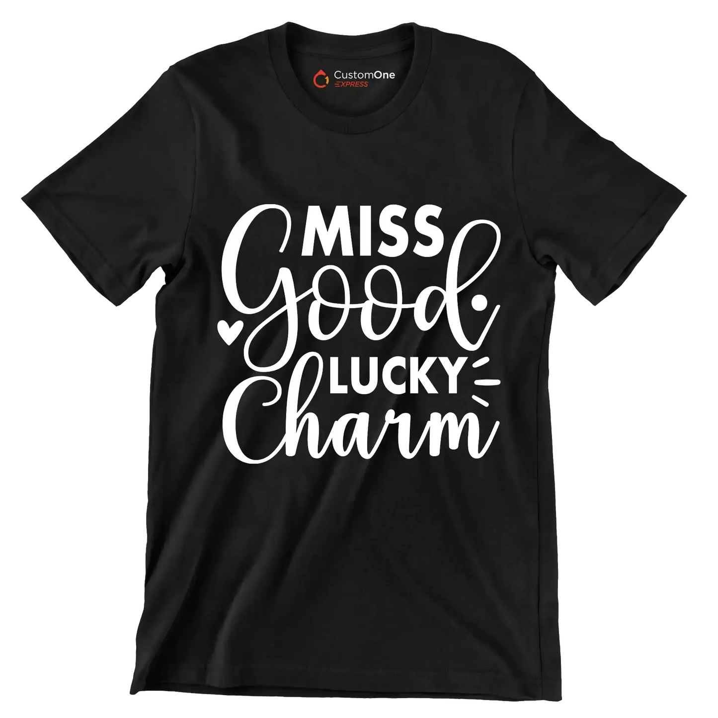 Miss Good Lucky Charm - St. Patrick's Day T-Shirt-Black-S-Custom One Express
