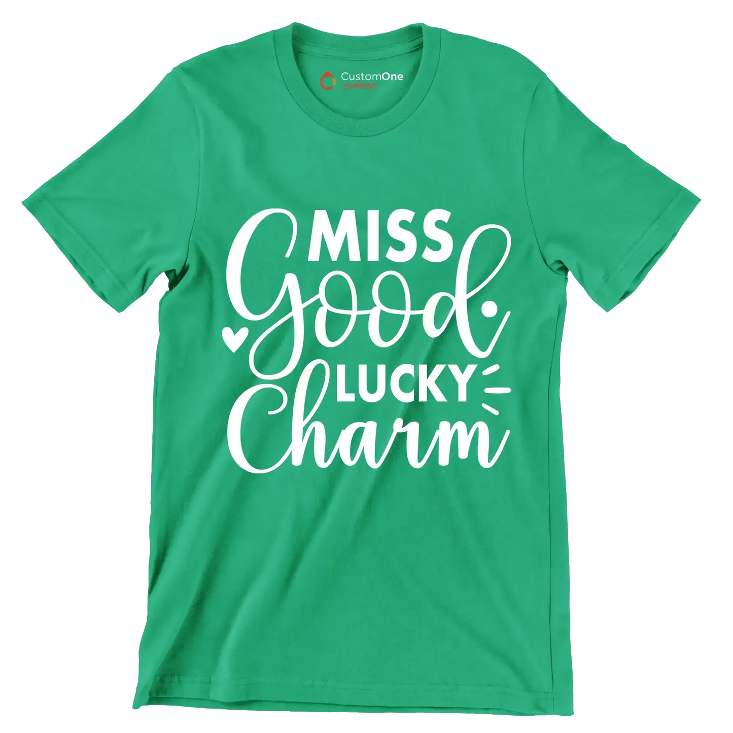 Miss Good Lucky Charm - St. Patrick's Day T-Shirt-Green-S-Custom One Express