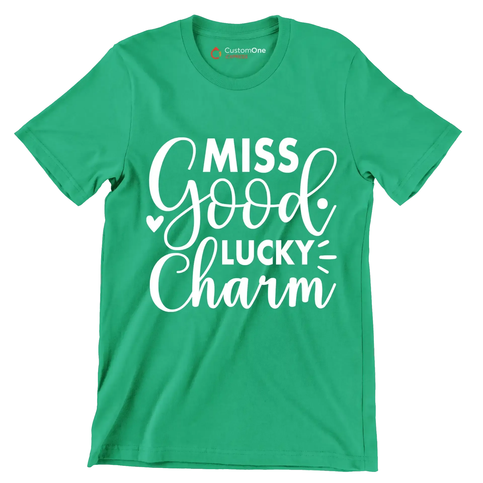 Miss Good Lucky Charm - St. Patrick's Day T-Shirt-Green-S-Custom One Express