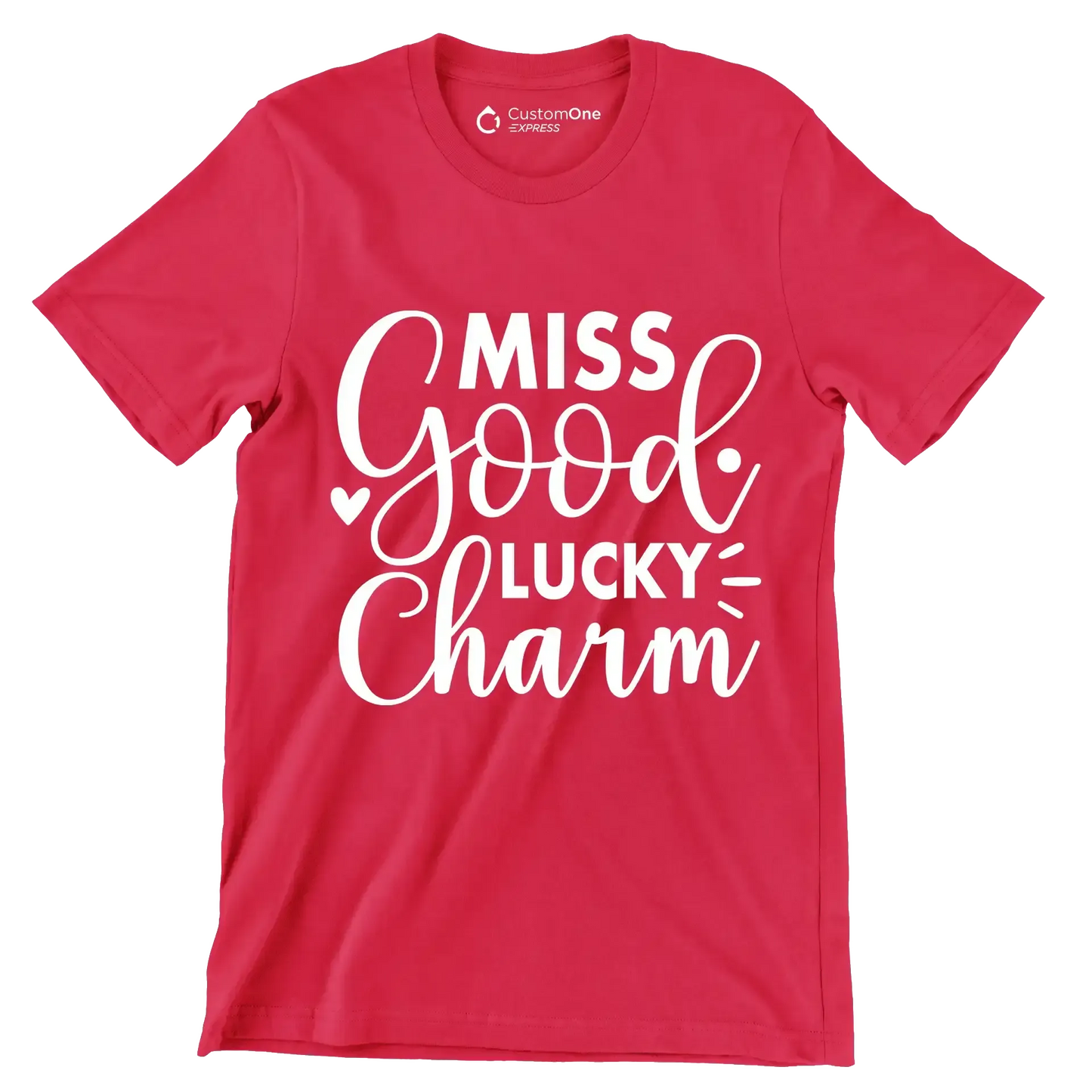 Miss Good Lucky Charm - St. Patrick's Day T-Shirt-Red-S-Custom One Express