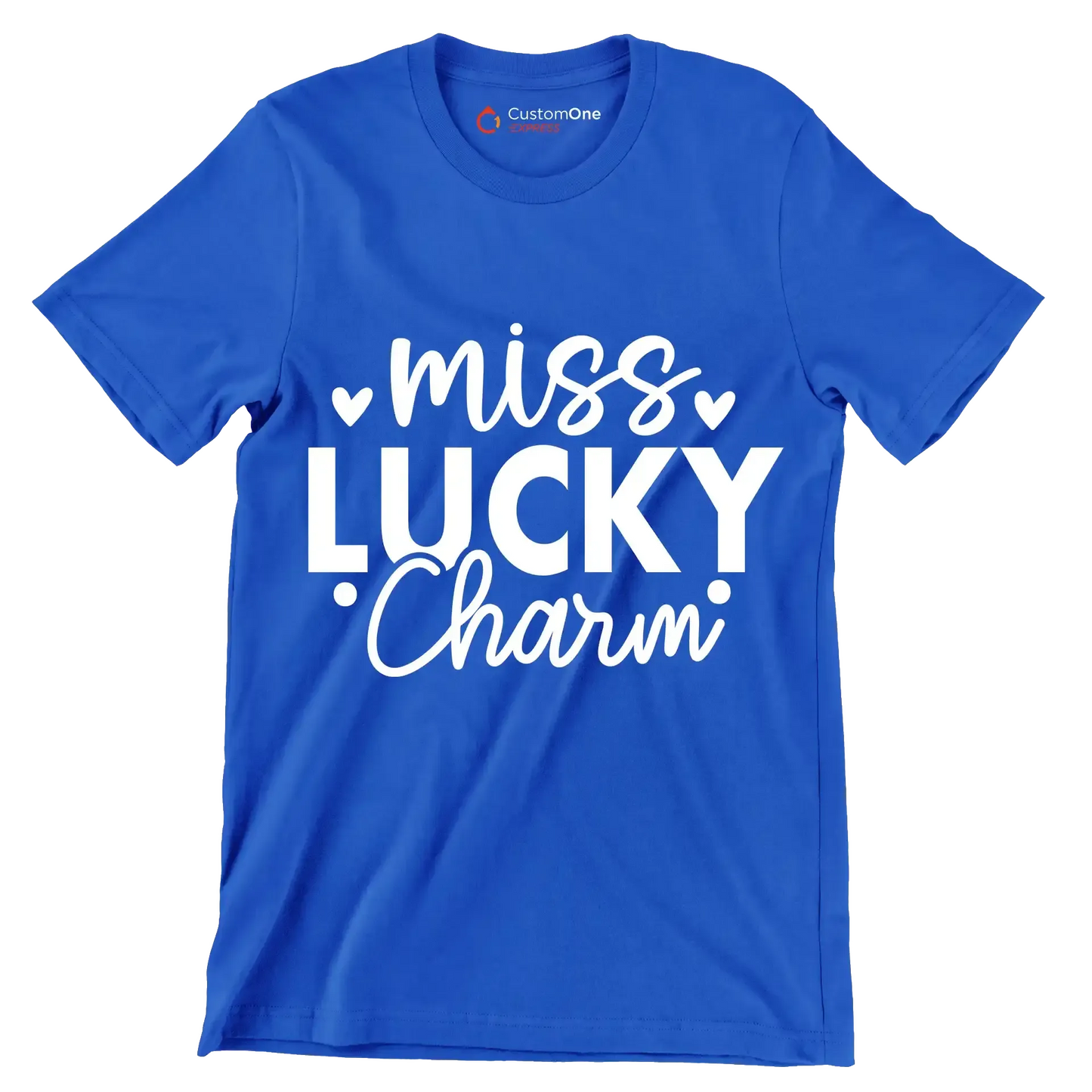 Miss Lucky Charm - St. Patrick's Day T-Shirt-Blue-S-Custom One Express