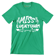 Miss Lucky Charm - St. Patrick's Day T-Shirt-Green-S-Custom One Express