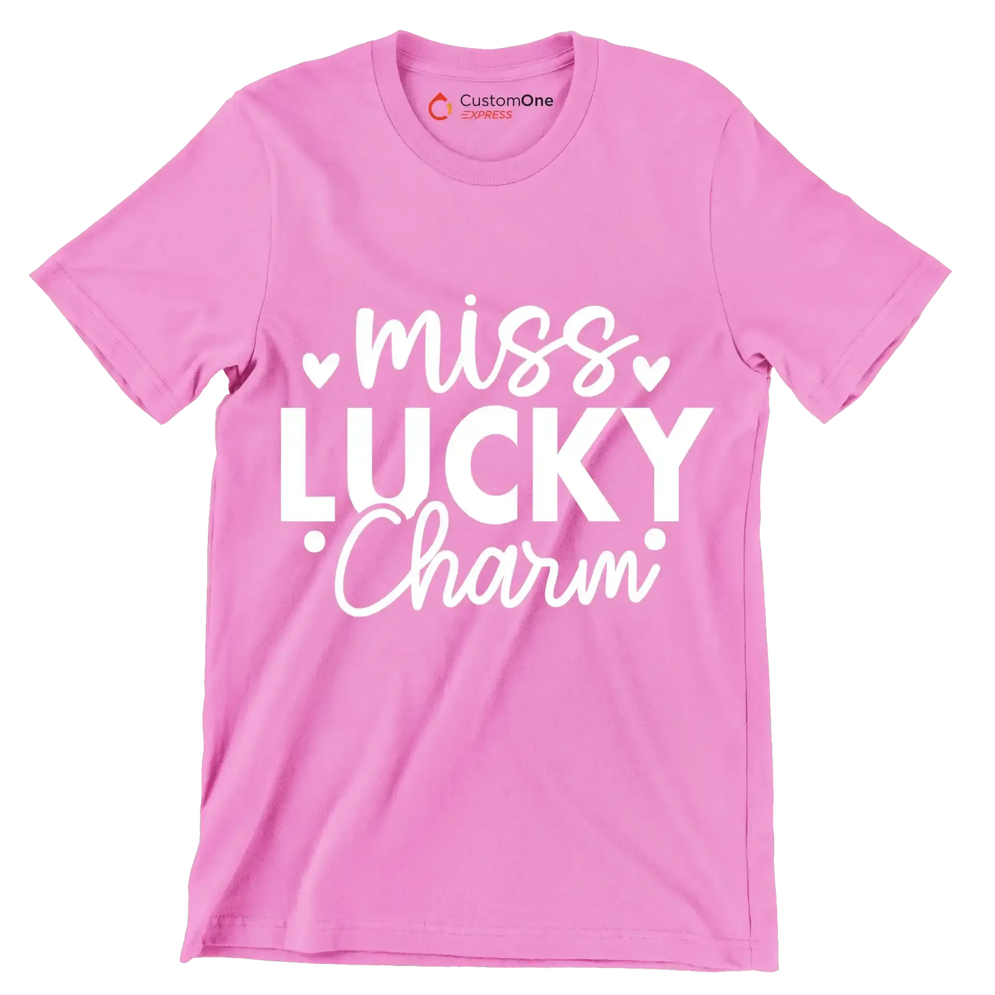 Miss Lucky Charm - St. Patrick's Day T-Shirt-Pink-S-Custom One Express