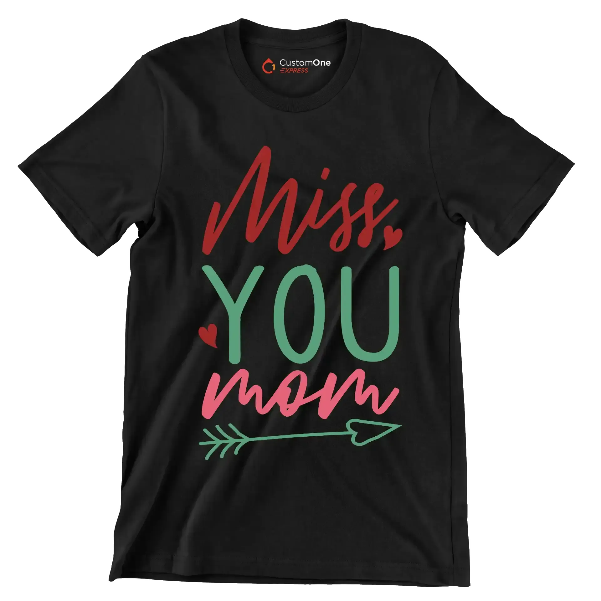 Miss you mom - Mother’s Day T-Shirt-Black-S-Custom One Express