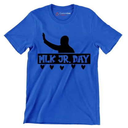 Mlk Jr. Day - Martin Luther King T-Shirt-Blue-S-Custom One Express