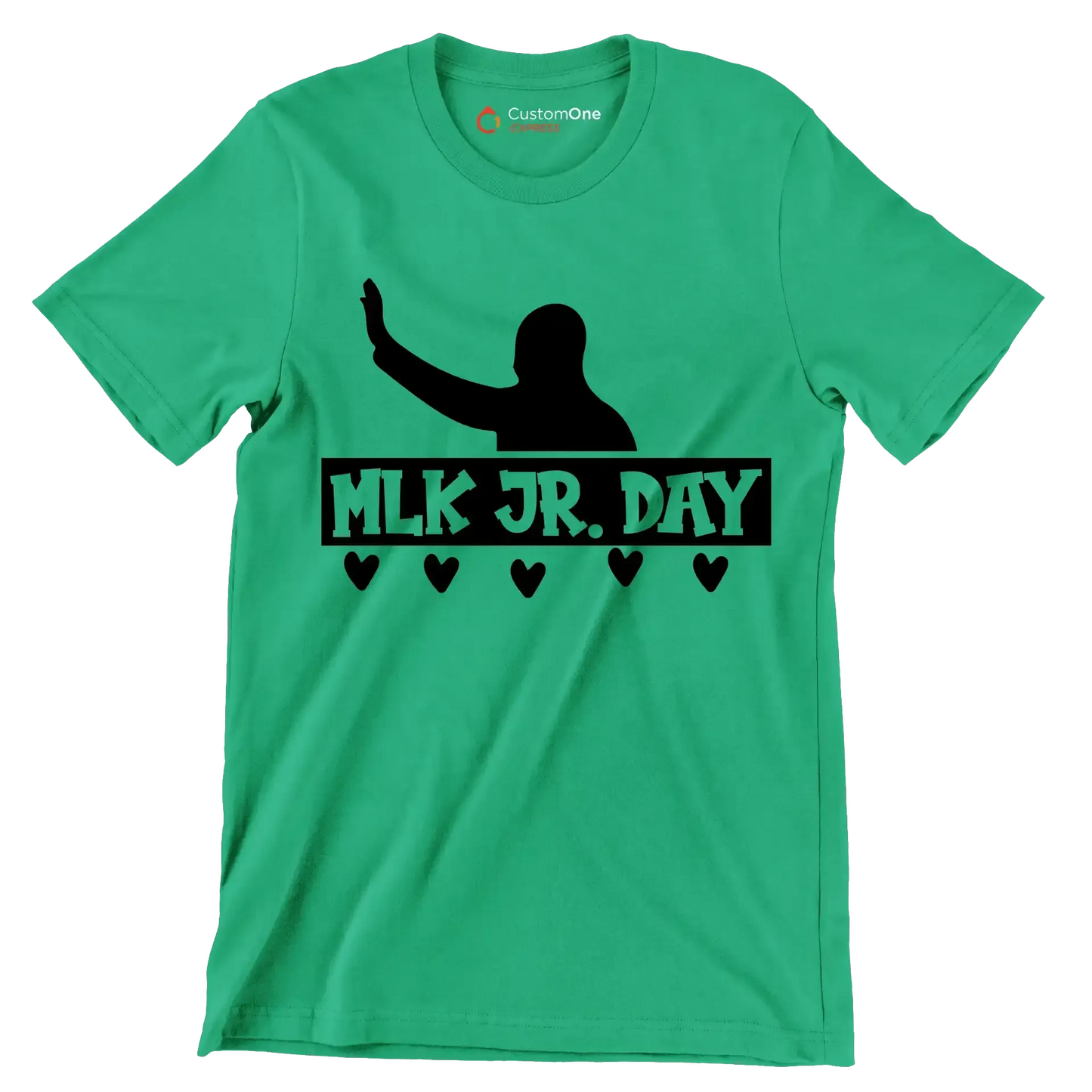 Mlk Jr. Day - Martin Luther King T-Shirt-Green-S-Custom One Express