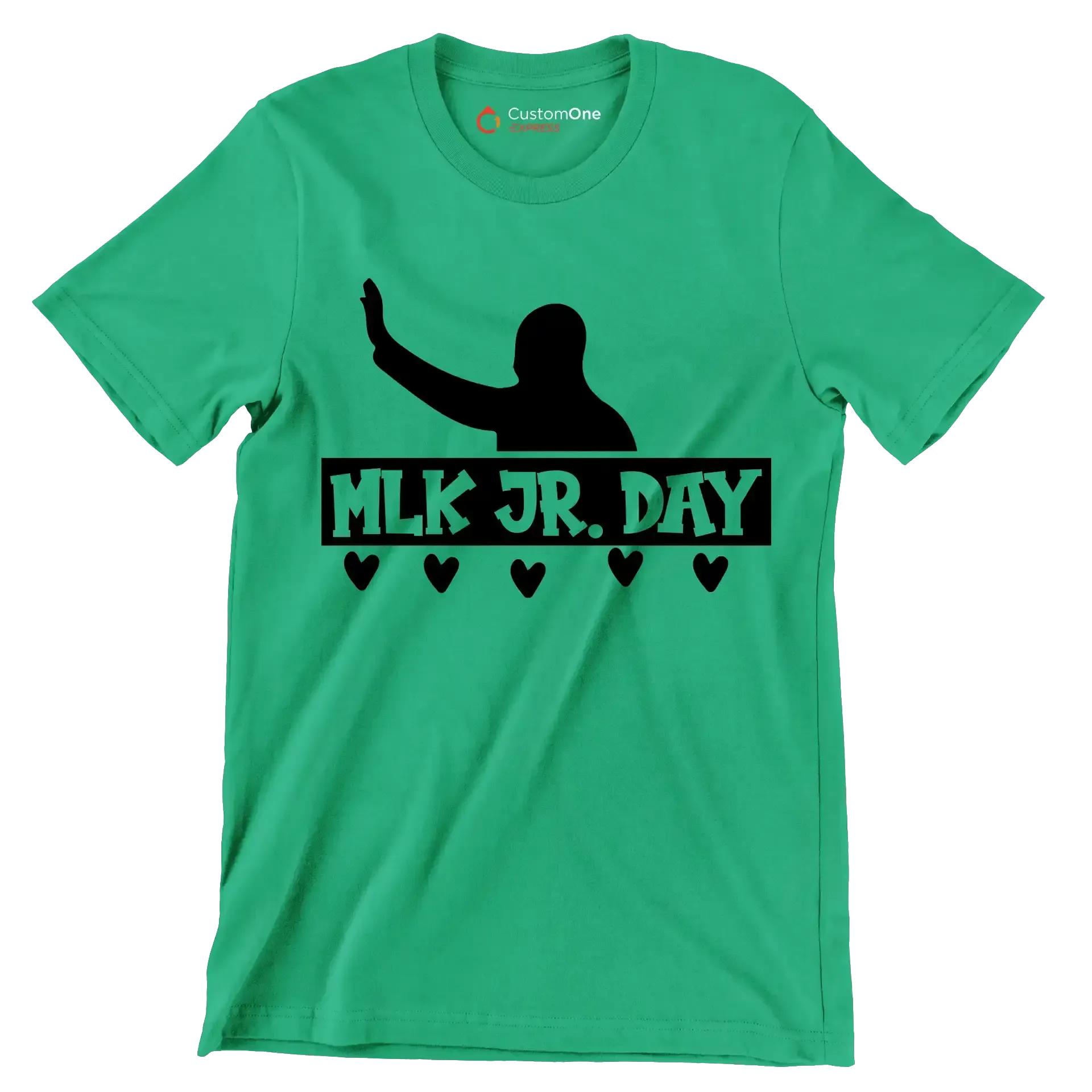Mlk Jr. Day - Martin Luther King T-Shirt-Green-S-Custom One Express