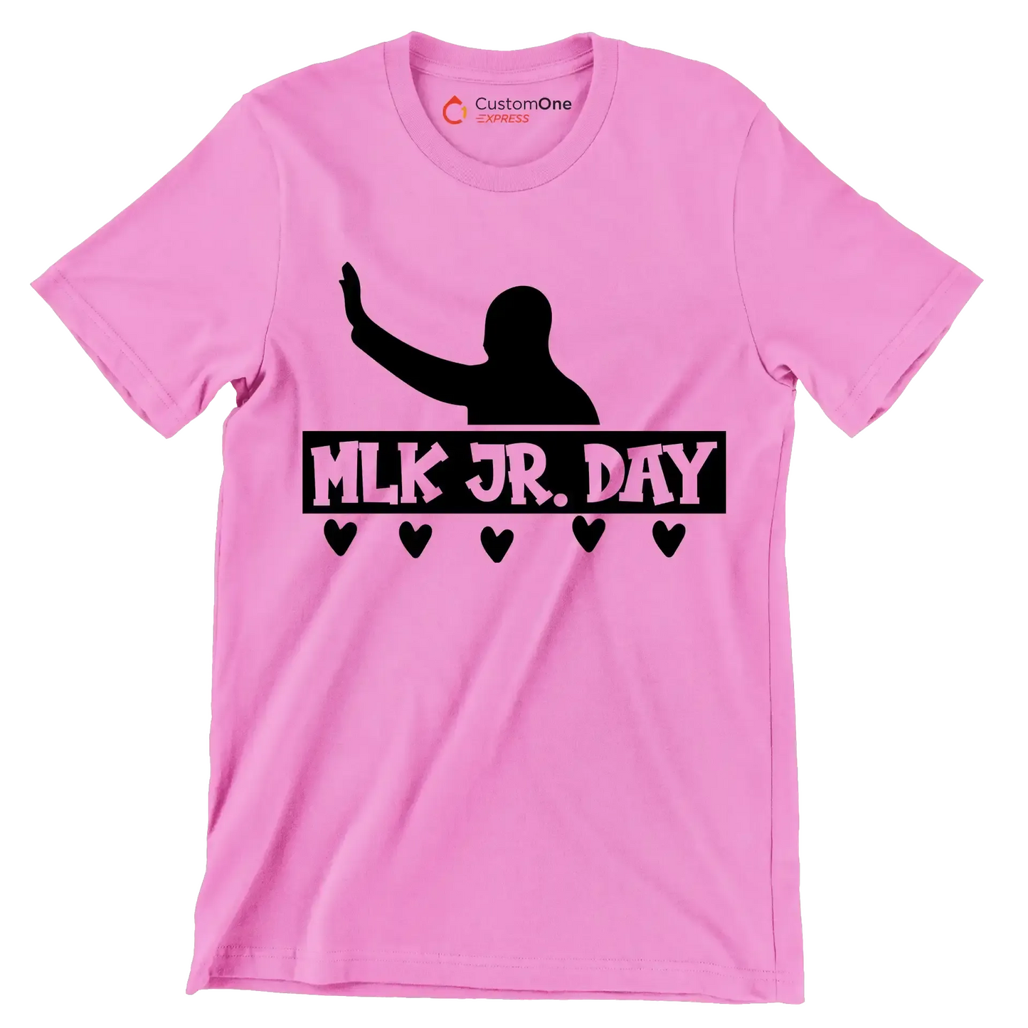 Mlk Jr. Day - Martin Luther King T-Shirt-Pink-S-Custom One Express