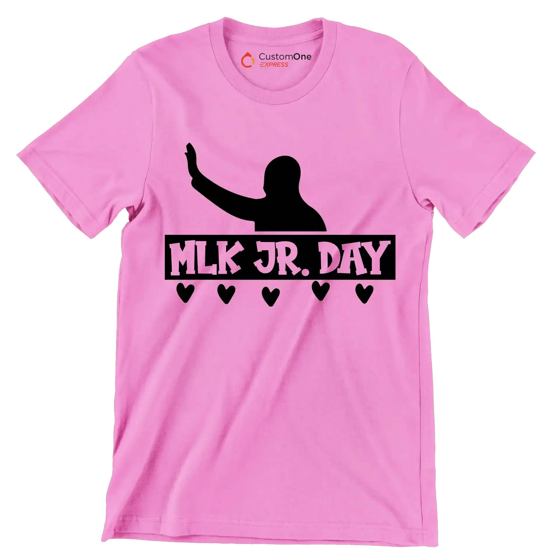 Mlk Jr. Day - Martin Luther King T-Shirt-Pink-S-Custom One Express