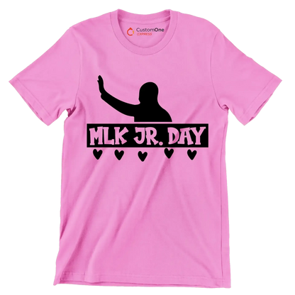 Mlk Jr. Day - Martin Luther King T-Shirt-Pink-S-Custom One Express