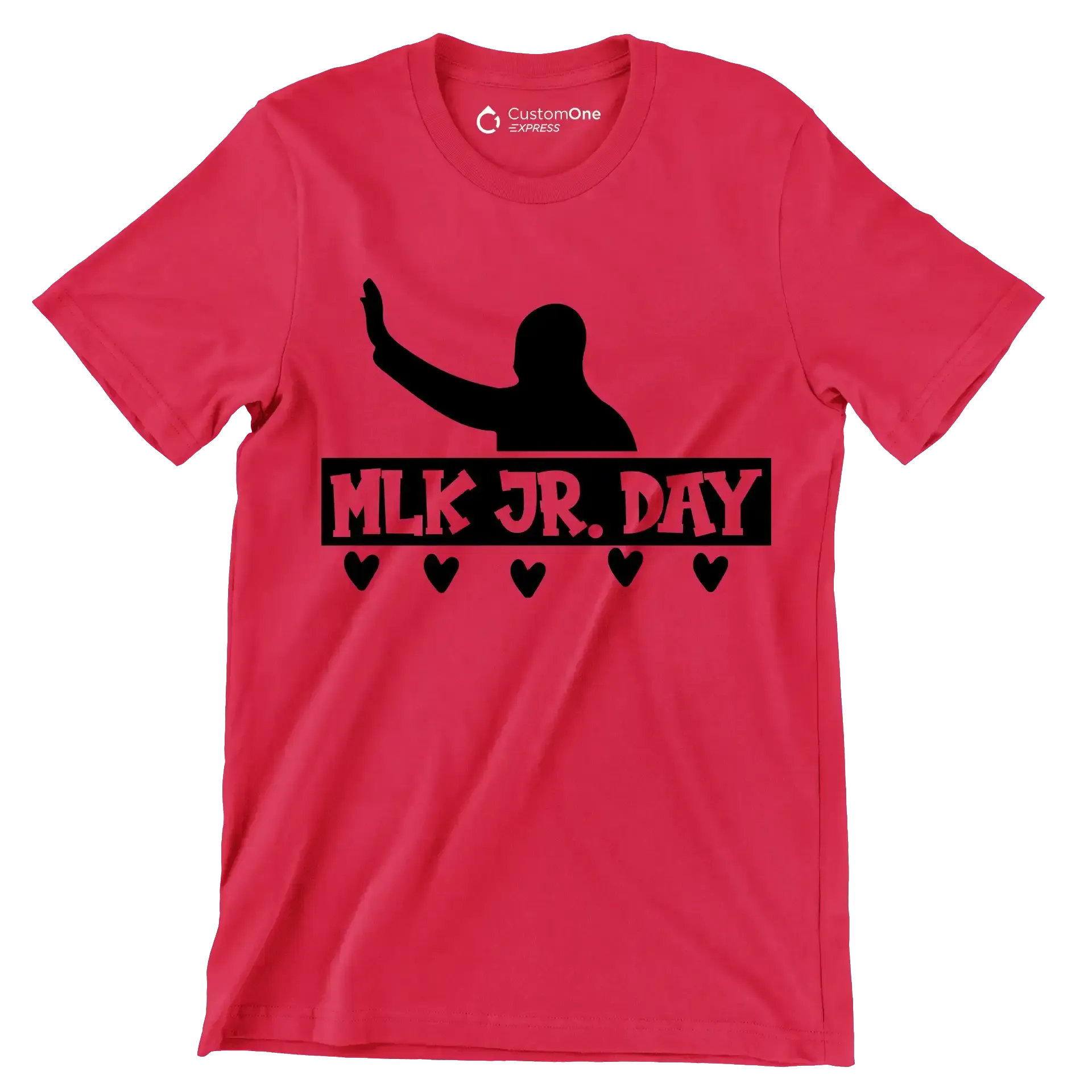 Mlk Jr. Day - Martin Luther King T-Shirt-Red-S-Custom One Express