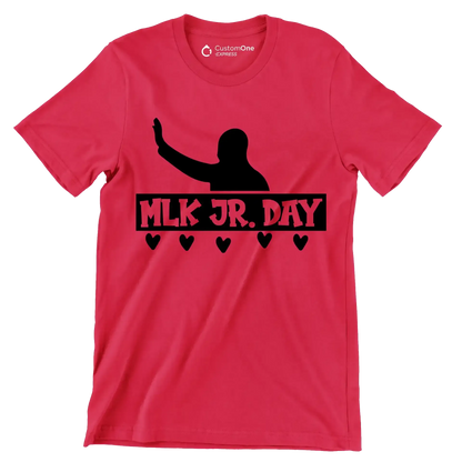 Mlk Jr. Day - Martin Luther King T-Shirt-Red-S-Custom One Express