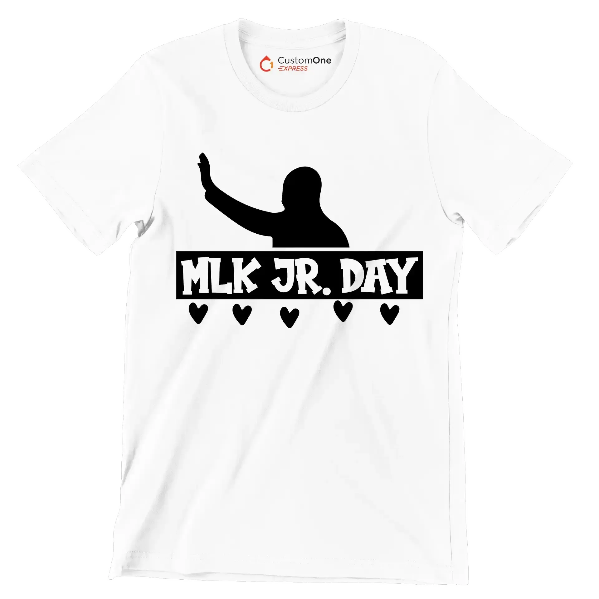 Mlk Jr. Day - Martin Luther King T-Shirt-White-S-Custom One Express
