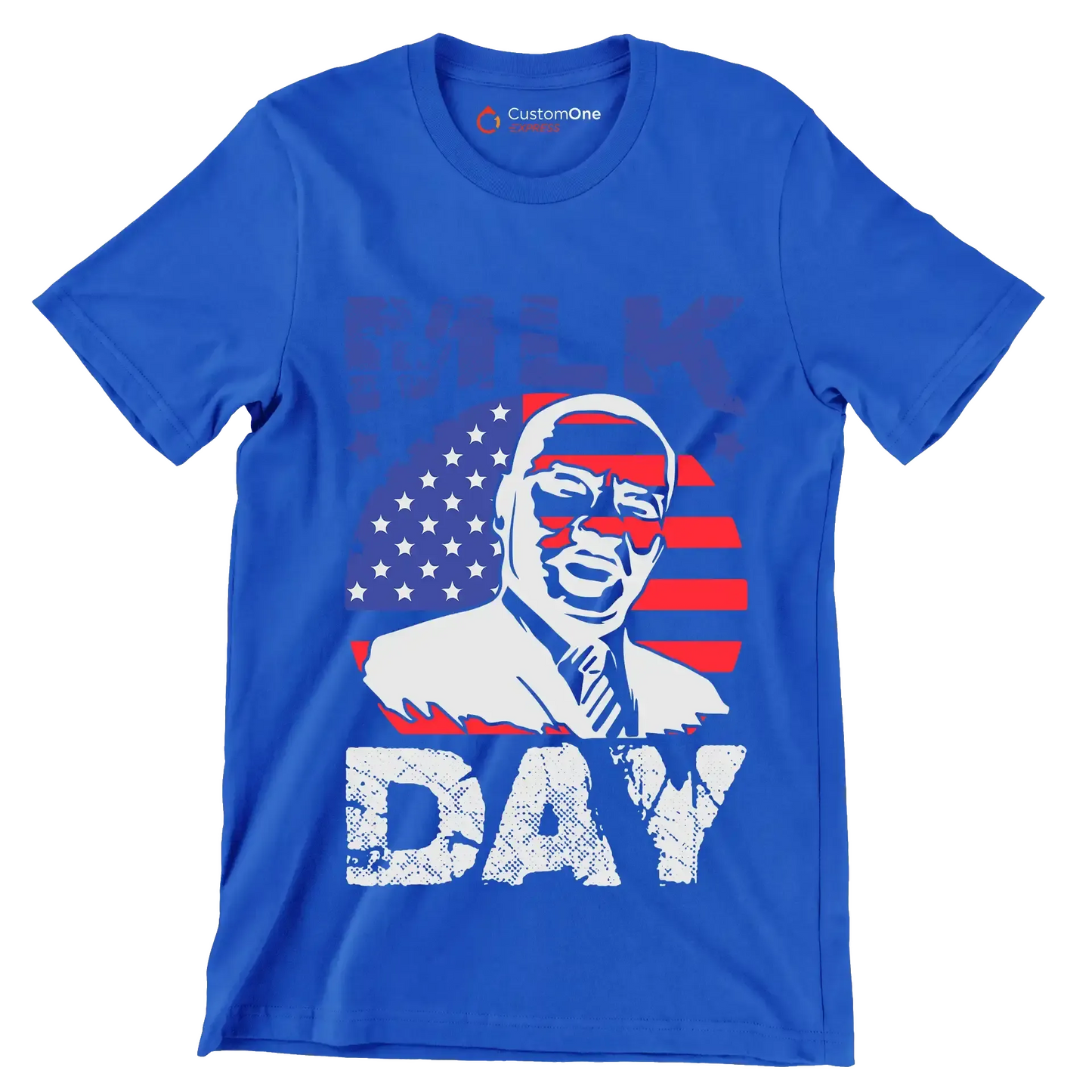 Mlk day - Martin Luther King T-Shirt-Blue-S-Custom One Express