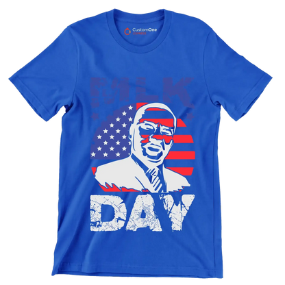 Mlk day - Martin Luther King T-Shirt-Blue-S-Custom One Express