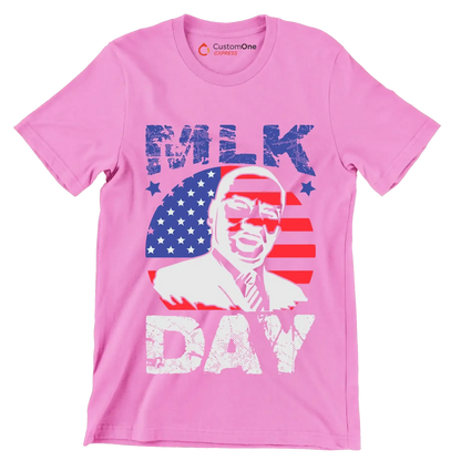 Mlk day - Martin Luther King T-Shirt-Pink-S-Custom One Express