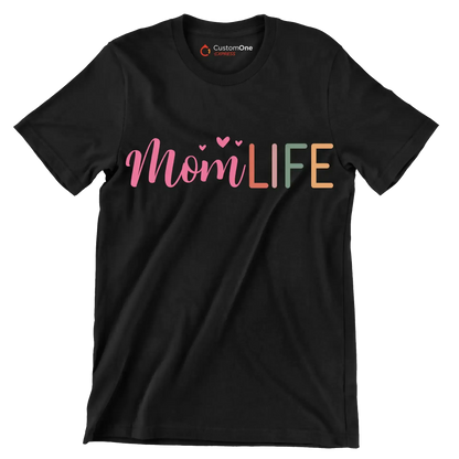 Mom Life - Mother’s Day T-Shirt-Black-S-Custom One Express
