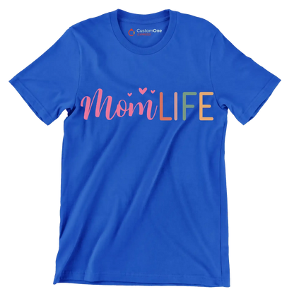 Mom Life - Mother’s Day T-Shirt-Blue-S-Custom One Express