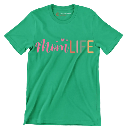 Mom Life - Mother’s Day T-Shirt-Green-S-Custom One Express