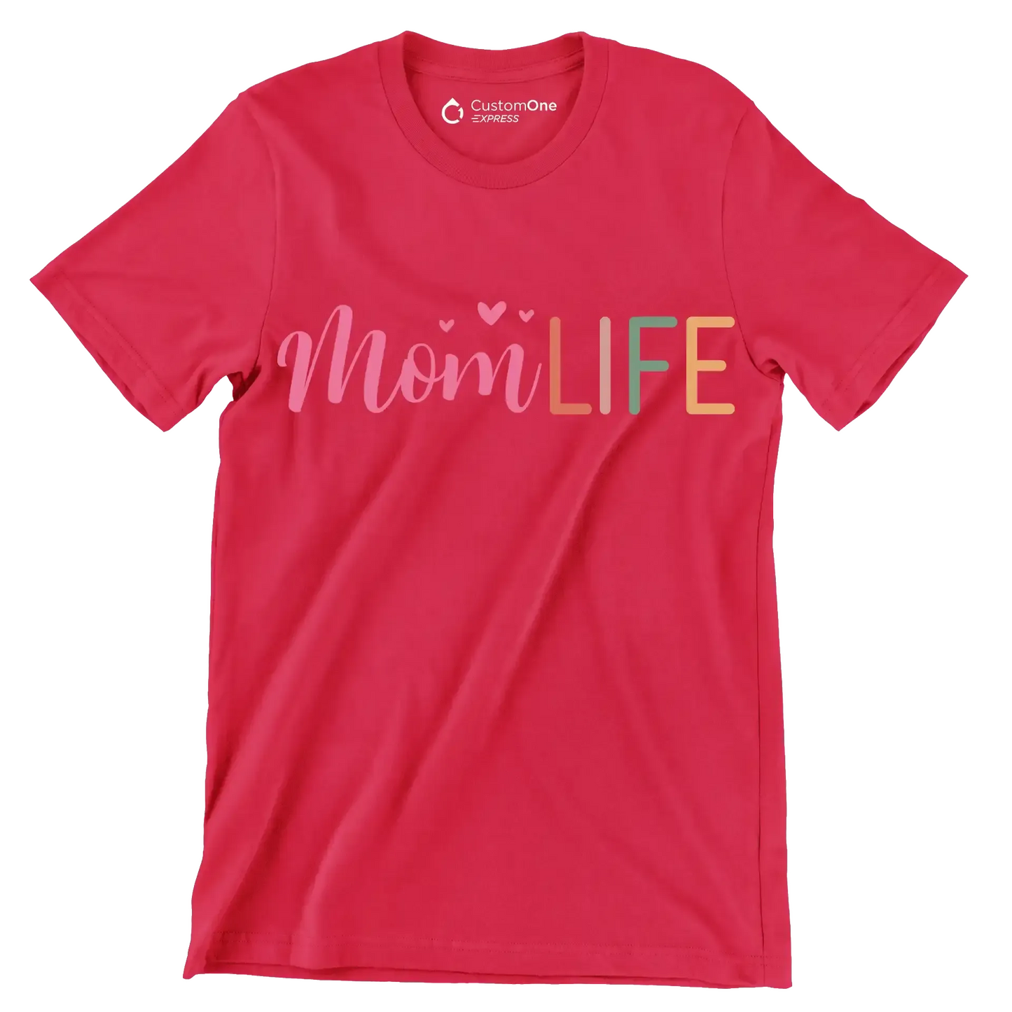 Mom Life - Mother’s Day T-Shirt-Red-S-Custom One Express