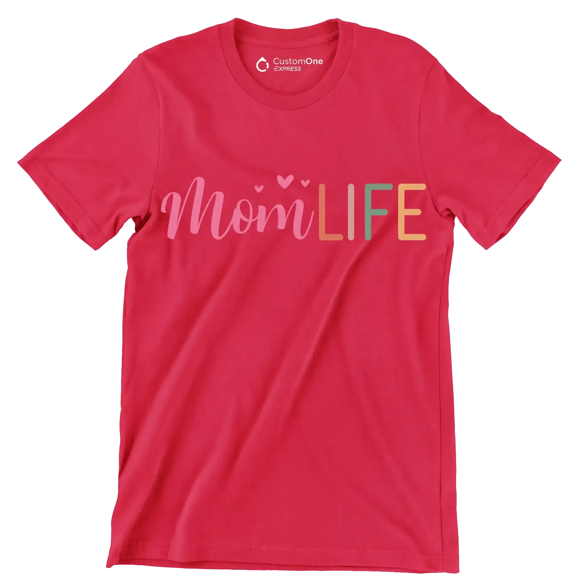 Mom Life - Mother’s Day T-Shirt-Red-S-Custom One Express