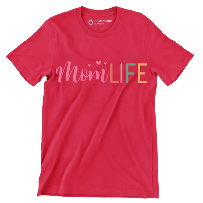 Mom Life - Mother’s Day T-Shirt-Red-S-Custom One Express