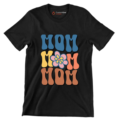 Mom Mom Mom - Mother’s Day T-Shirt-Black-S-Custom One Express