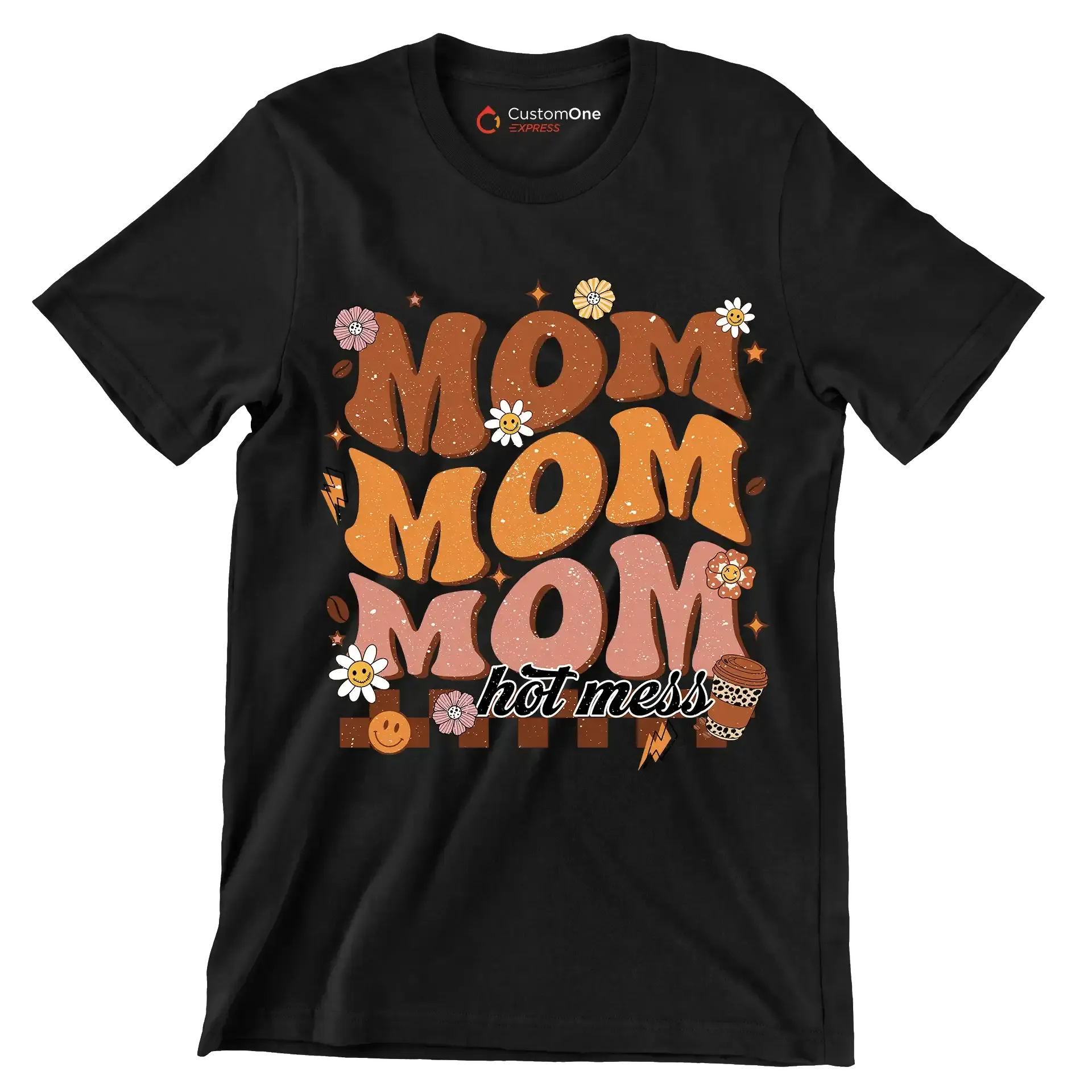 Mom Mom Mom - Mother’s Day T-Shirt-Black-S-Custom One Express