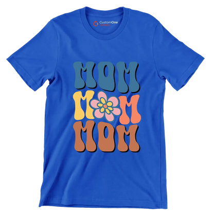 Mom Mom Mom - Mother’s Day T-Shirt-Blue-S-Custom One Express