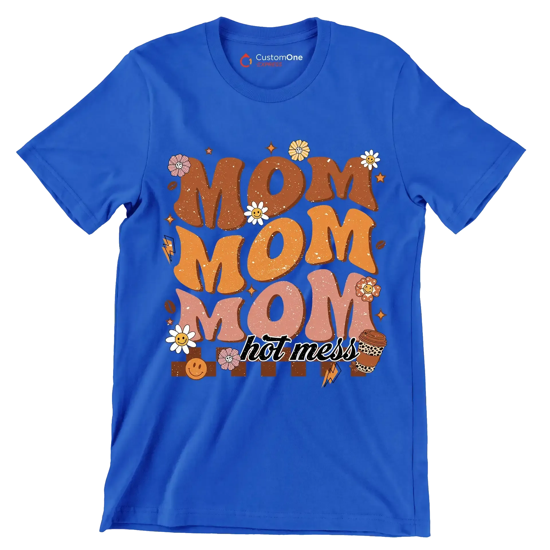 Mom Mom Mom - Mother’s Day T-Shirt-Blue-S-Custom One Express