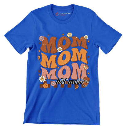 Mom Mom Mom - Mother’s Day T-Shirt-Blue-S-Custom One Express