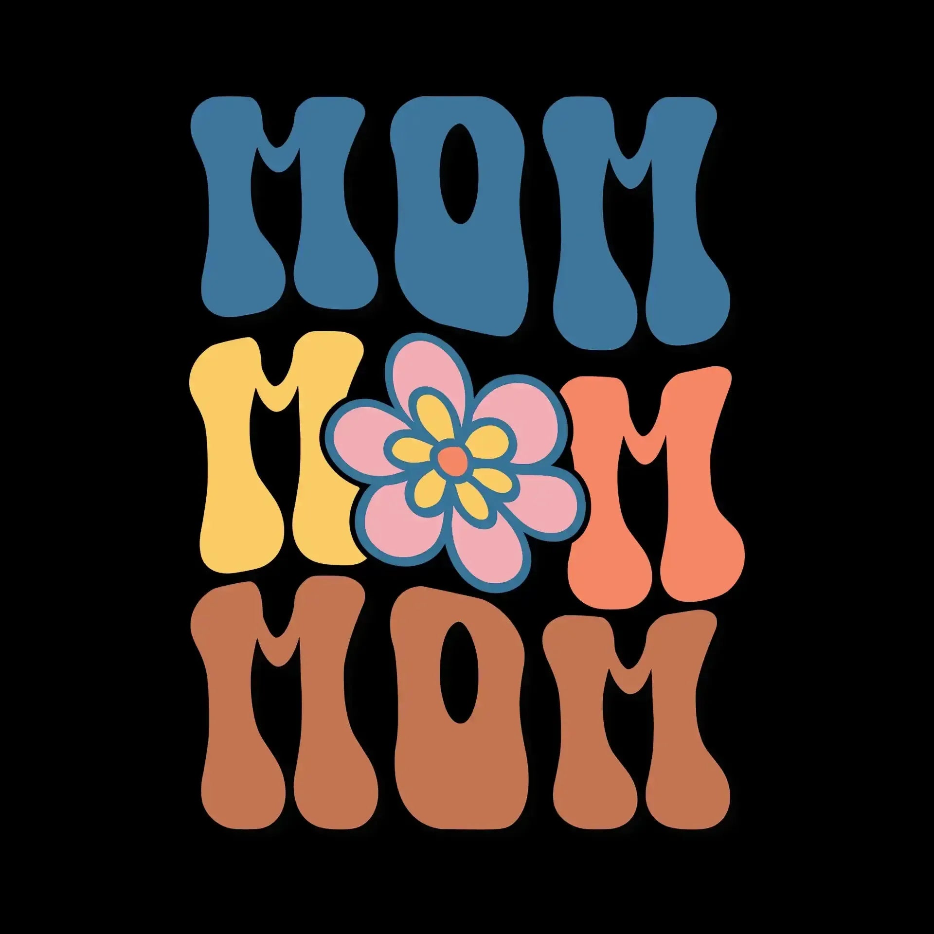 Mom Mom Mom - Mother’s Day T-Shirt-Black-S-Custom One Express