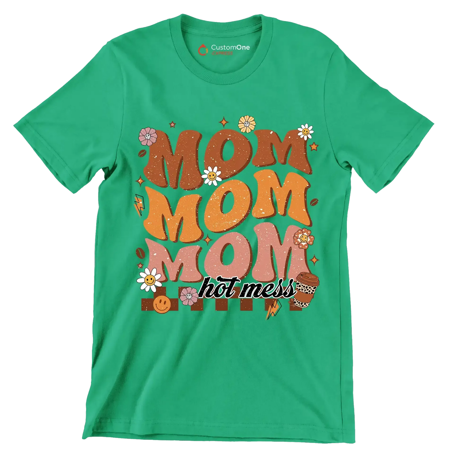 Mom Mom Mom - Mother’s Day T-Shirt-Green-S-Custom One Express