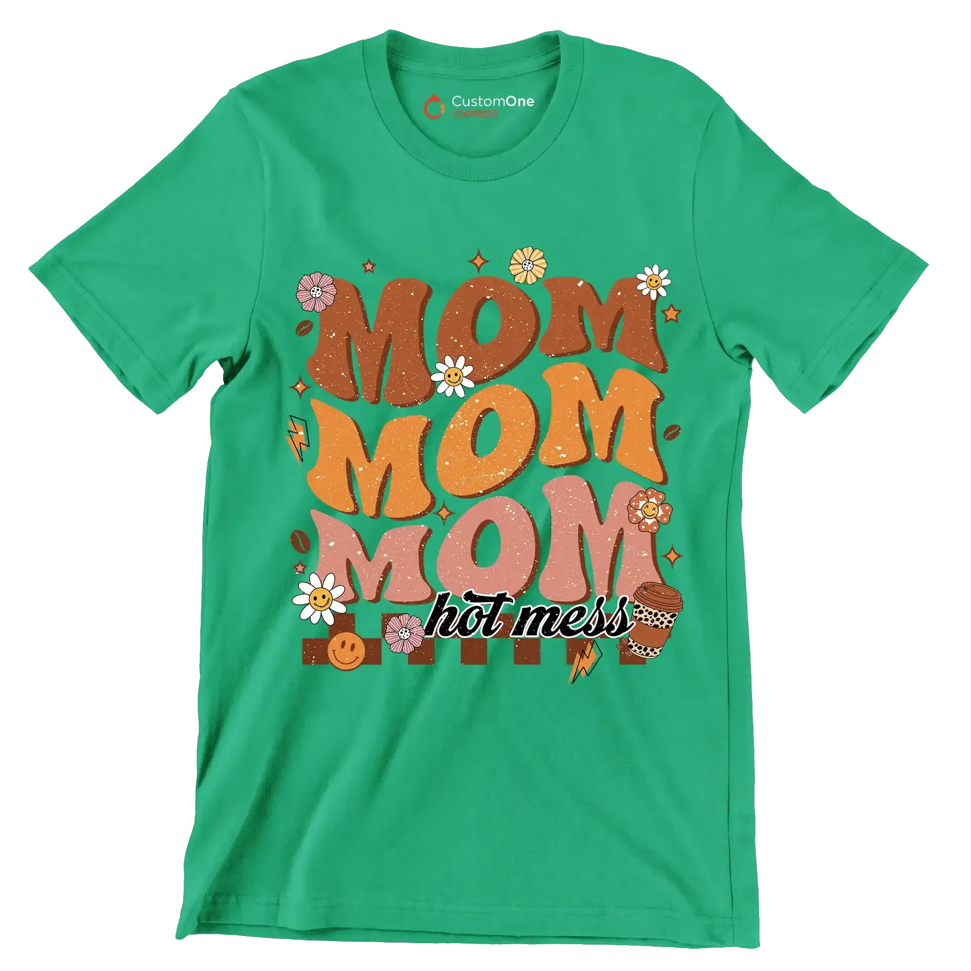 Mom Mom Mom - Mother’s Day T-Shirt-Green-S-Custom One Express